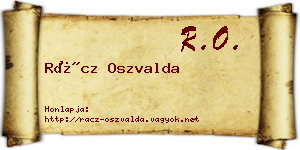 Rácz Oszvalda névjegykártya